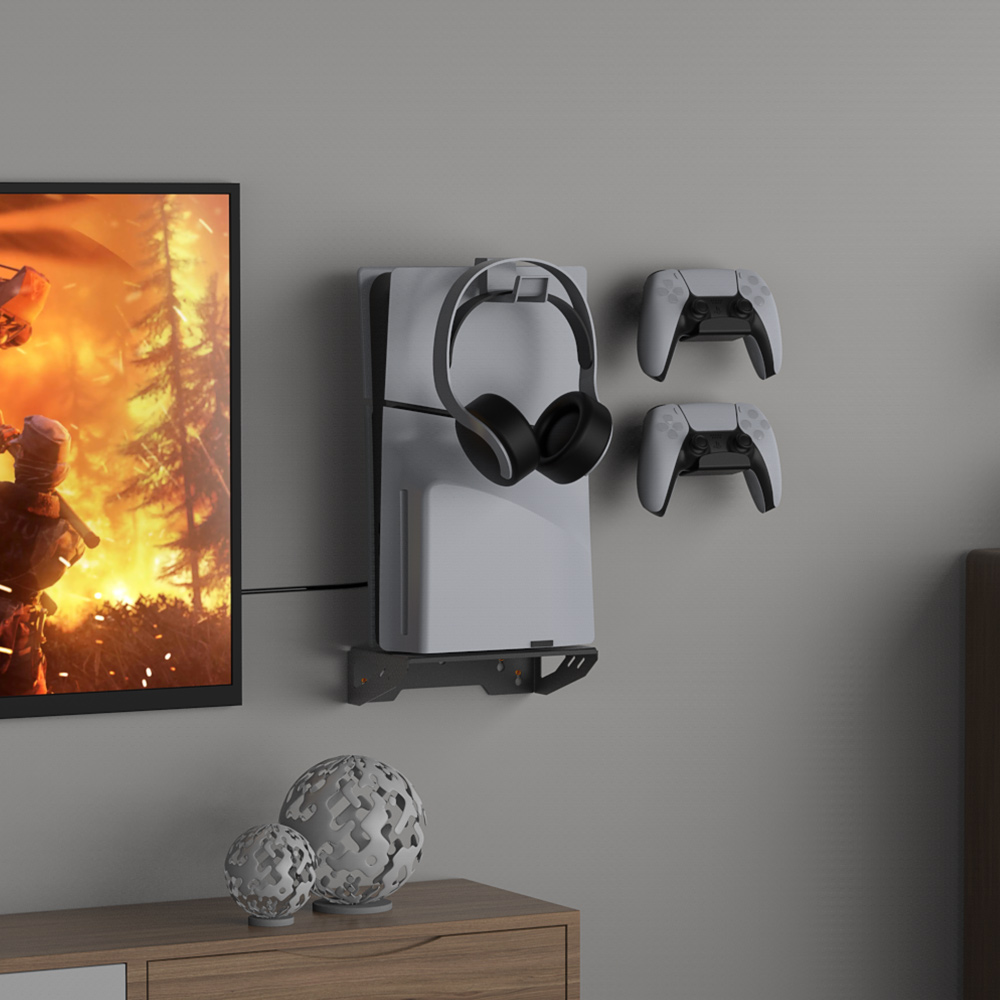 Dobe Playstation PS5 Wall Mount Bracket with Headphone Holder Storage ...
