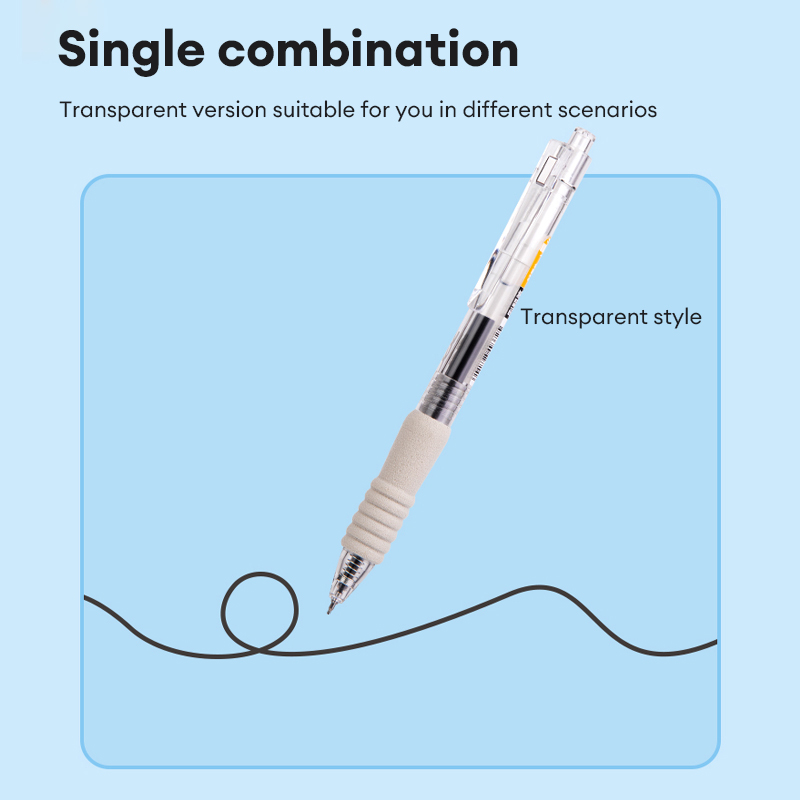 Deli Brush Topic Quick Dry Press Large Capacity Gel Pen 0.5mm ST Black ...