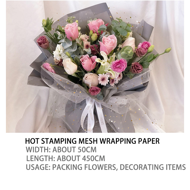 50cm*400cm/roll Gilding Flower Wrappers 58*58cm Gift Wrapping Paper ...