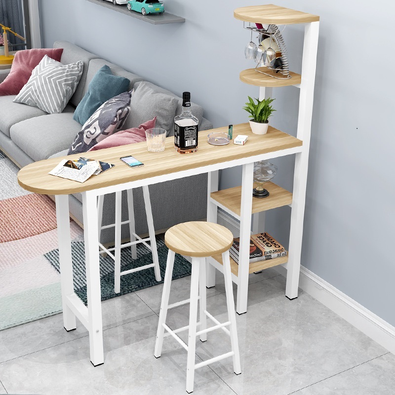 Bar table with storage rack simple household high table partition table ...