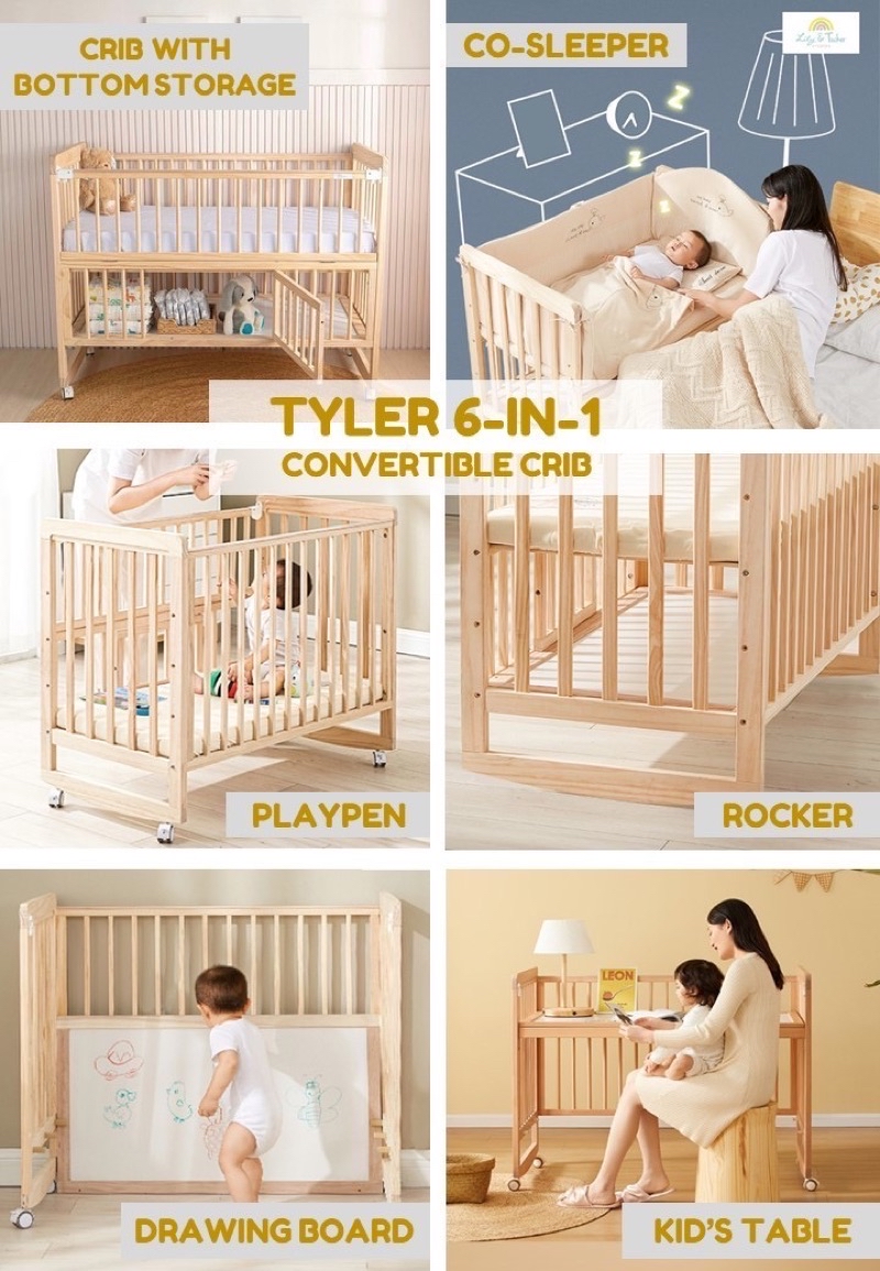 Lily and Tucker Tyler 6in1 Convertible Crib Shopee Philippines