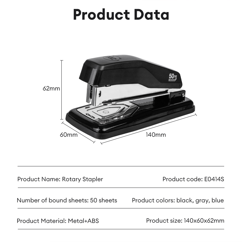 Deli E0414S Rotary Stapler Portable School Office Supplies Shopee