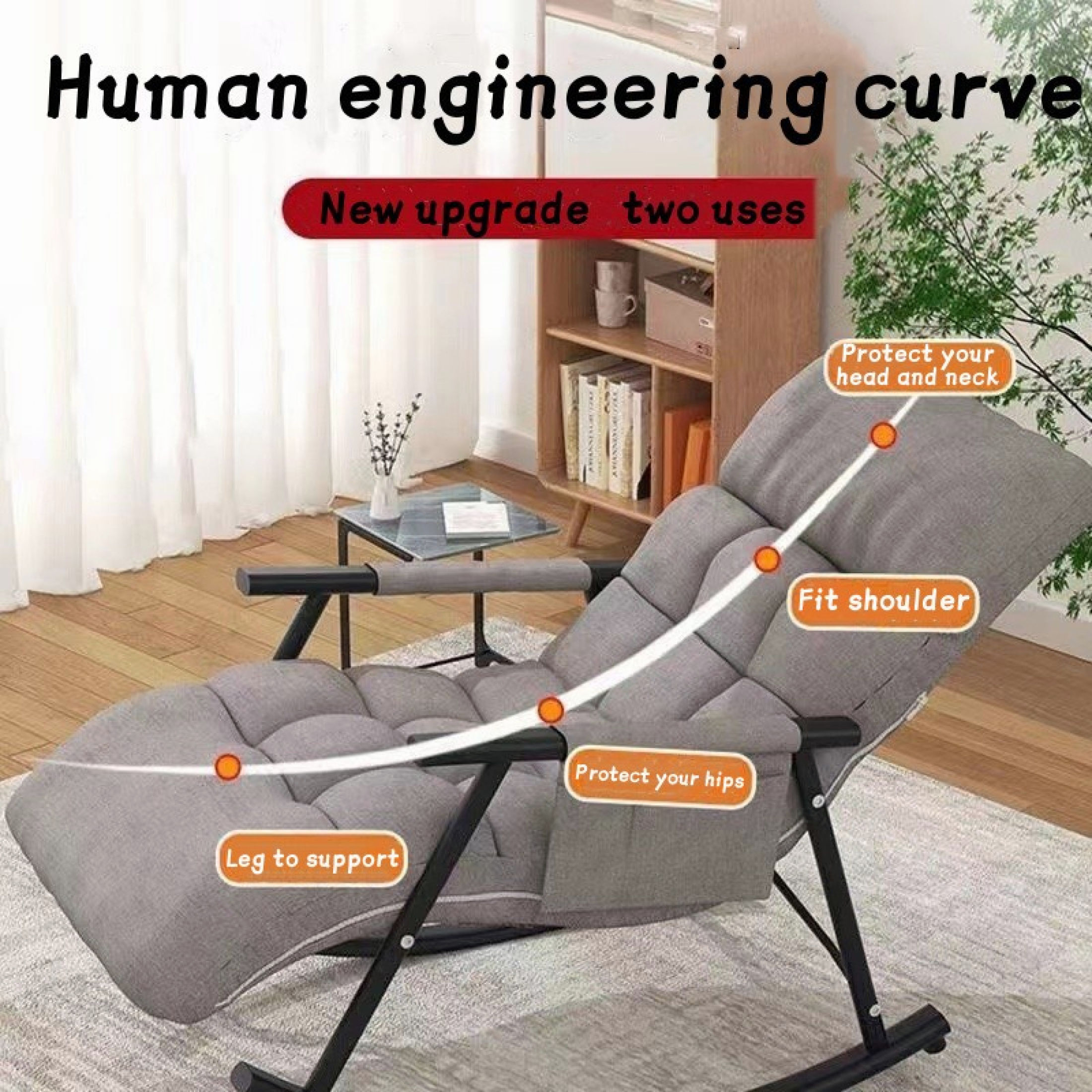 Adjustable Chair Single/Double Lazy Rocking Chair Sofa Chair Nordic ...