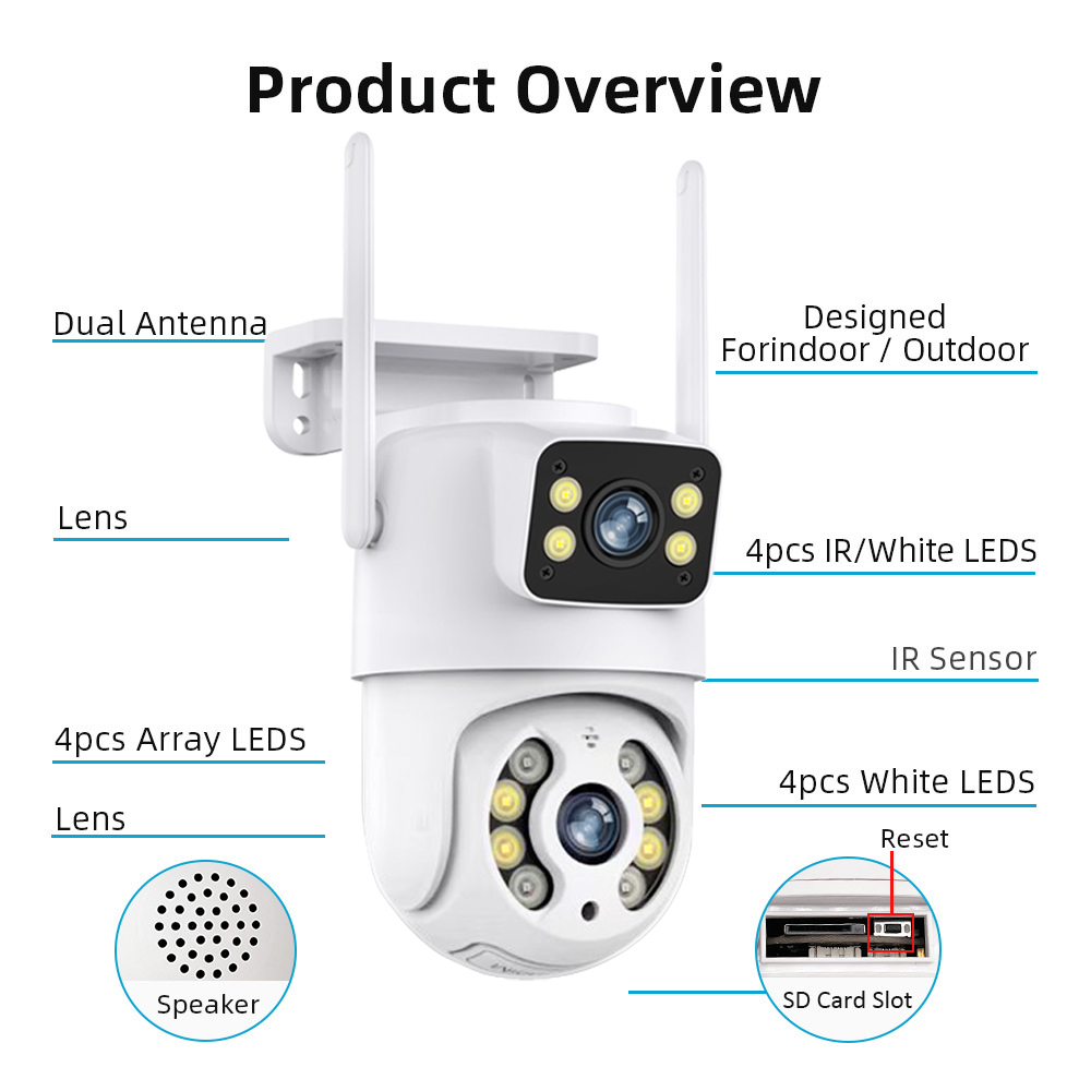 8MP V380 Pro Outdoor Waterproof CCTV Camera WIFI Wireless Dual Lens ...