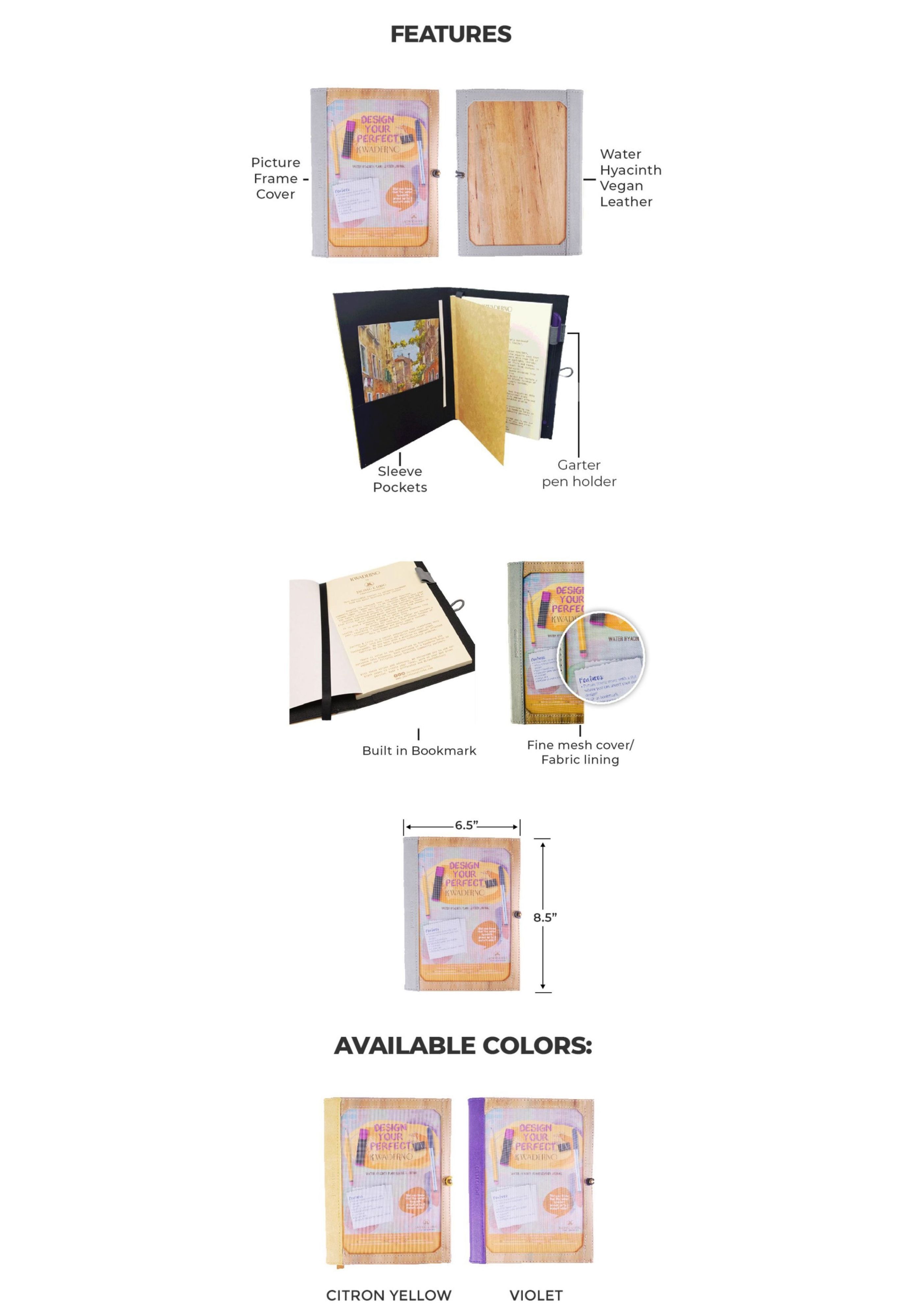 Pinto Personalizable Refillable Vegan Leather Journal Picture Frame ...