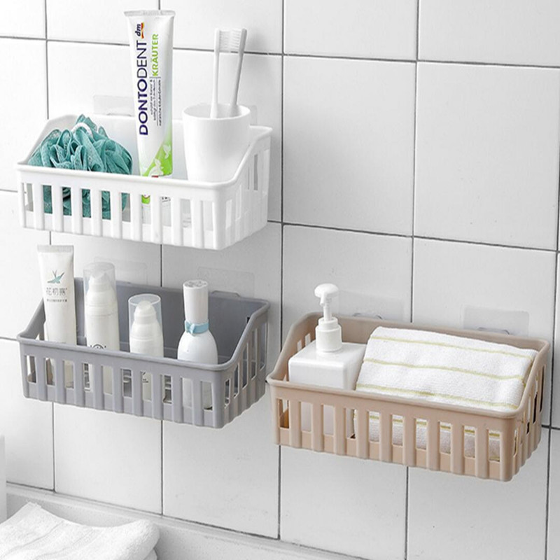 Wall Mounted Storage Rack Punch-free Durable Eco-Friendly Plastic ...