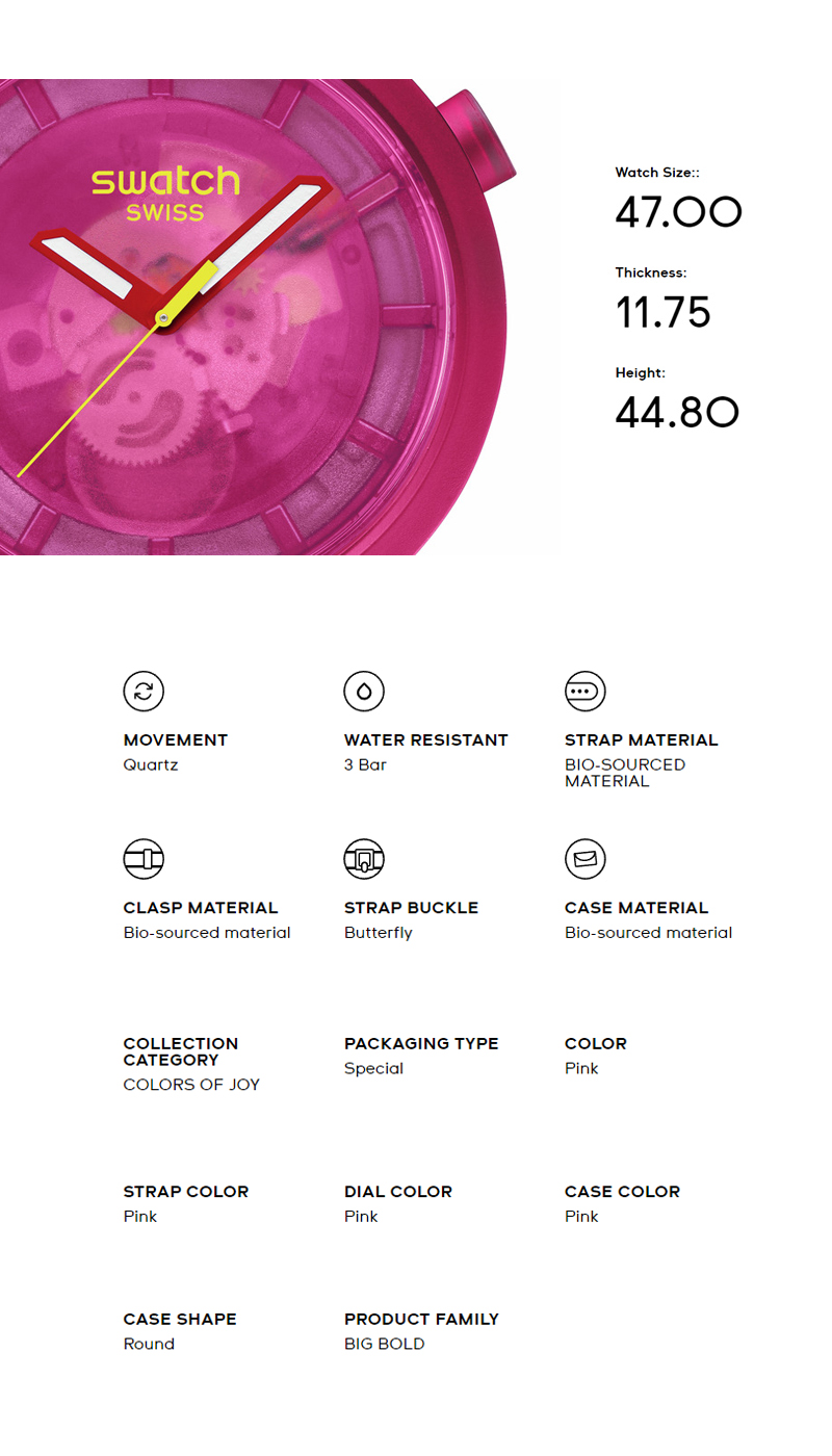 Swatch Big Bold Colors of Joy PINK JOY SB05P102 Pink