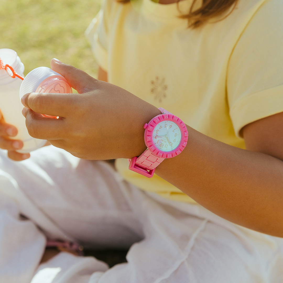 Flik Flak Pink Splash FCSP125 Pink Silicone Strap Watch | Shopee ...