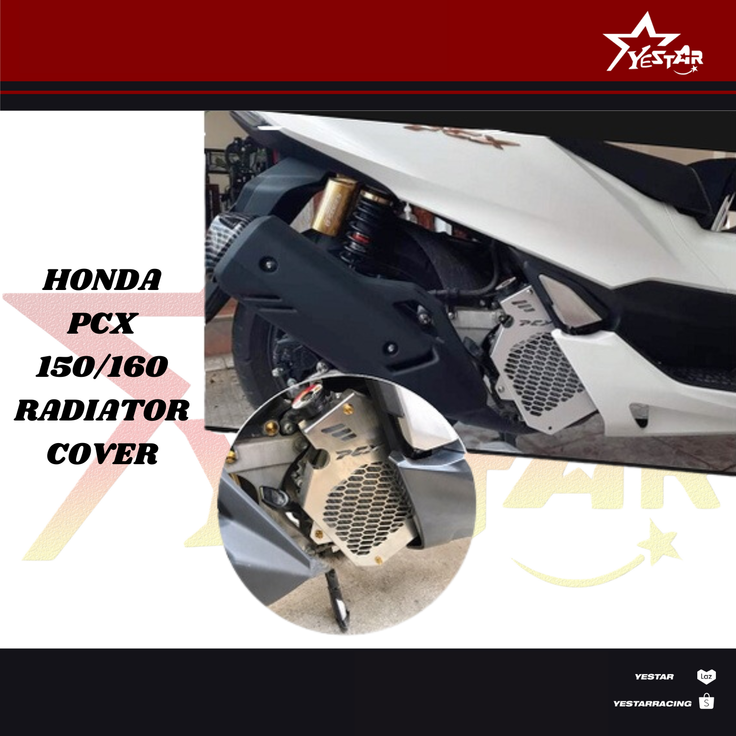 YESTARRACING Radiator Cover for PCX 160 Full Alloy Quality Made in ...