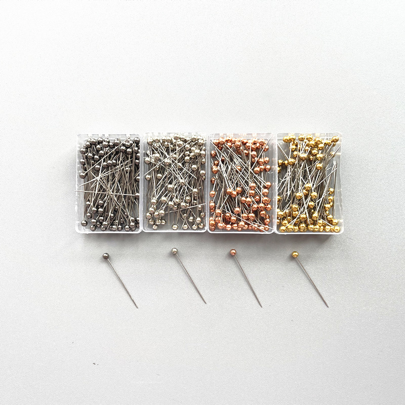 100PCS/ Box Universal Fixed Pin Stainless Steel Pearl Head Metal Pin ...