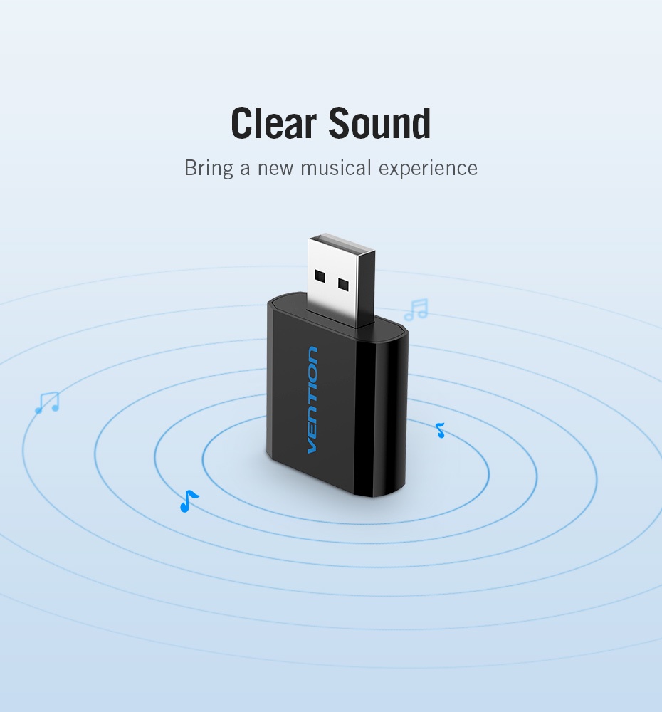 Vention VAB-S17-B External Usb Aux Mic Adapter Stereo Audio Sound Card ...