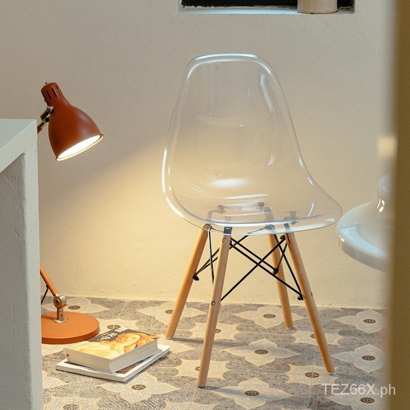 Nordic Transparent Chair with Backrest Coffee Chairs Dining Chairs ...
