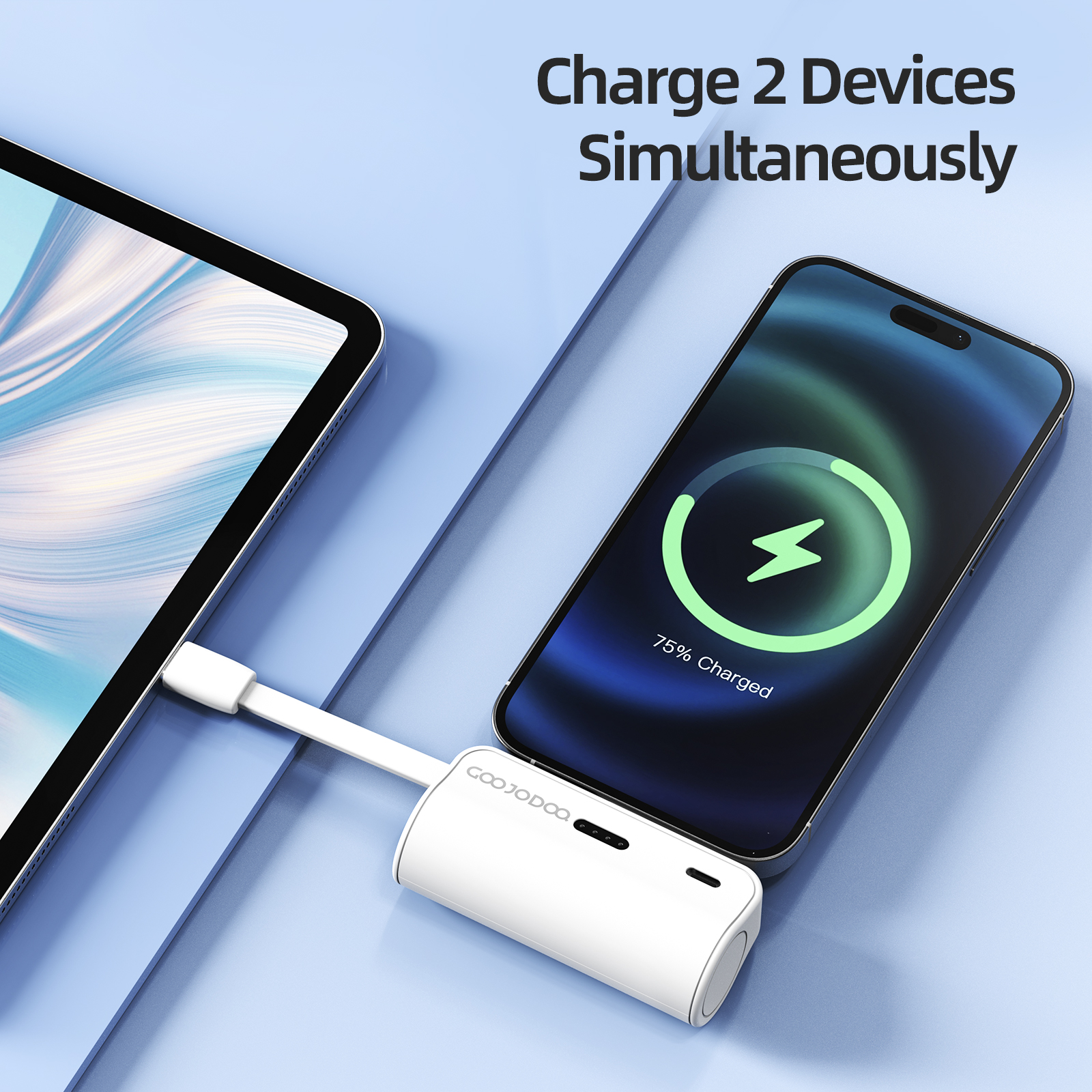 Magsafe Iphone Hand Held Phone Charger GOOJODOQ 5000mah Mini