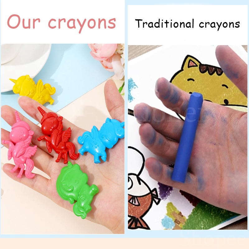 Children Multicolor Nontoxic Washable Crayon Set Various Unicorn