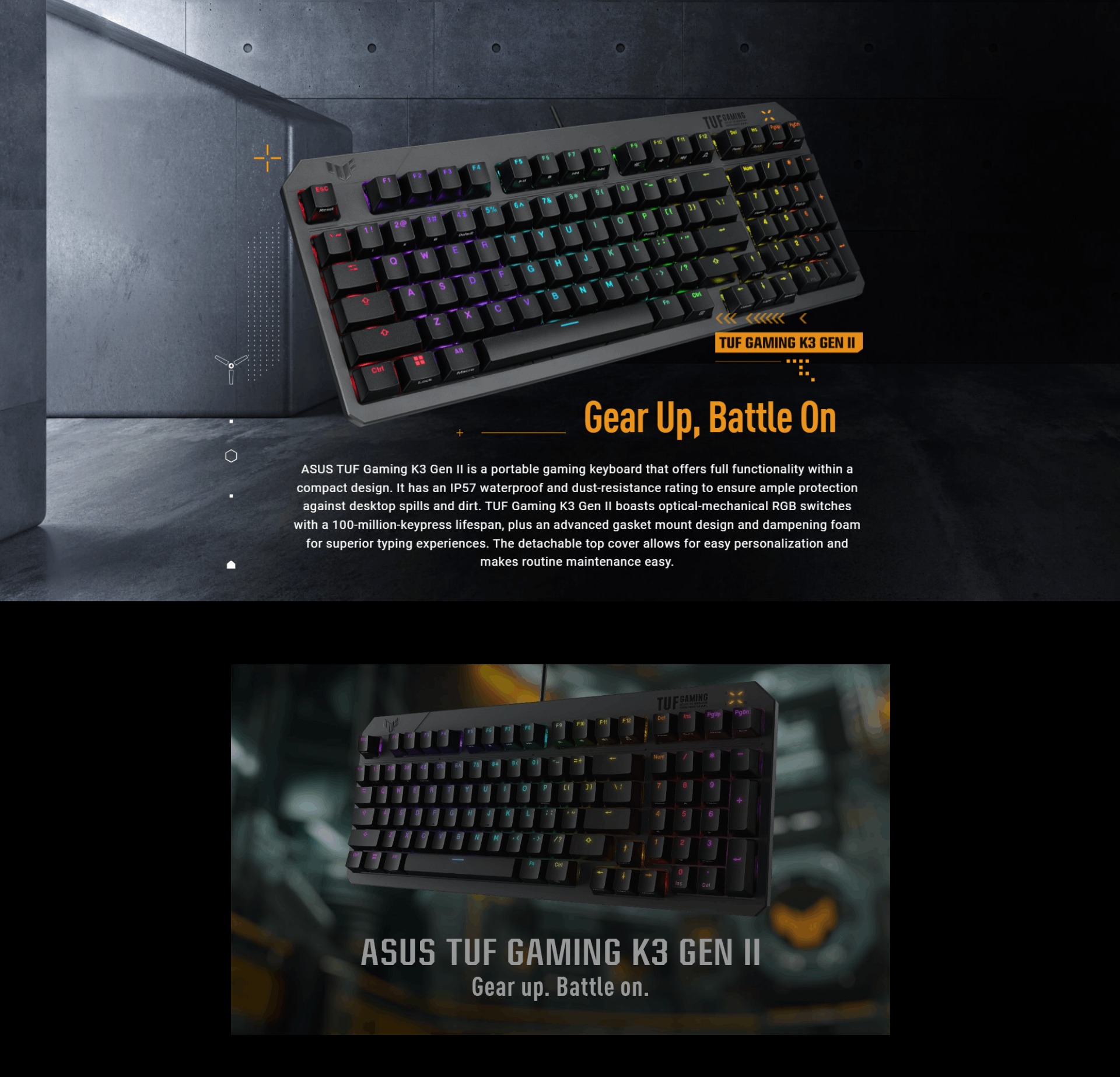 Asus TUF K3 Gen II RA07 97-Key Layout Optical-Mechanical RGB Switch ...