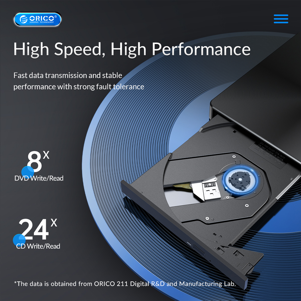 ORICO DVD-RW to USB 3.0 External CD/DVD Recorder Burner with 5V Micro ...