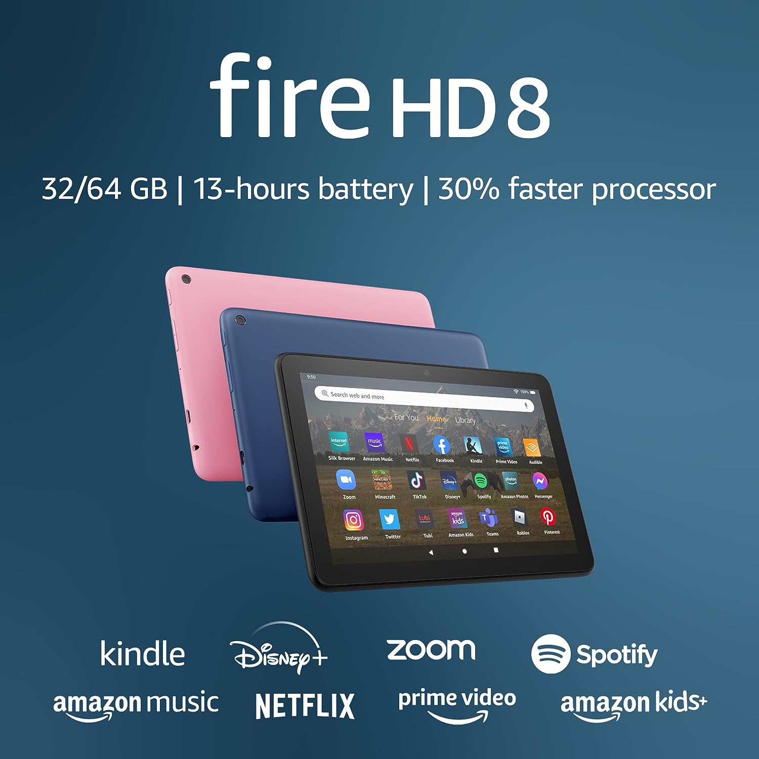 thumbnail image 2 of Amazon Fire HD 8 Cover (10th Gen, 2020) Twilight Blue | Smart Cover With Stand 2 of 6