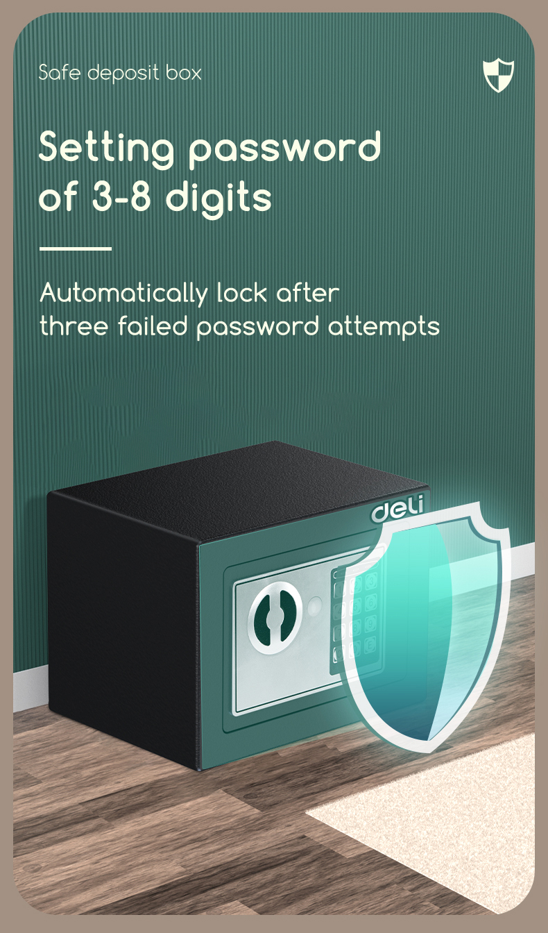 Deli Electronic Safe Deposit Box Digital Lock Safe Box For Money Box ...