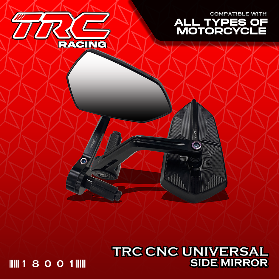 TRC Racing Universal Bar End Side Mirror CNC LTO APPROVED 18001