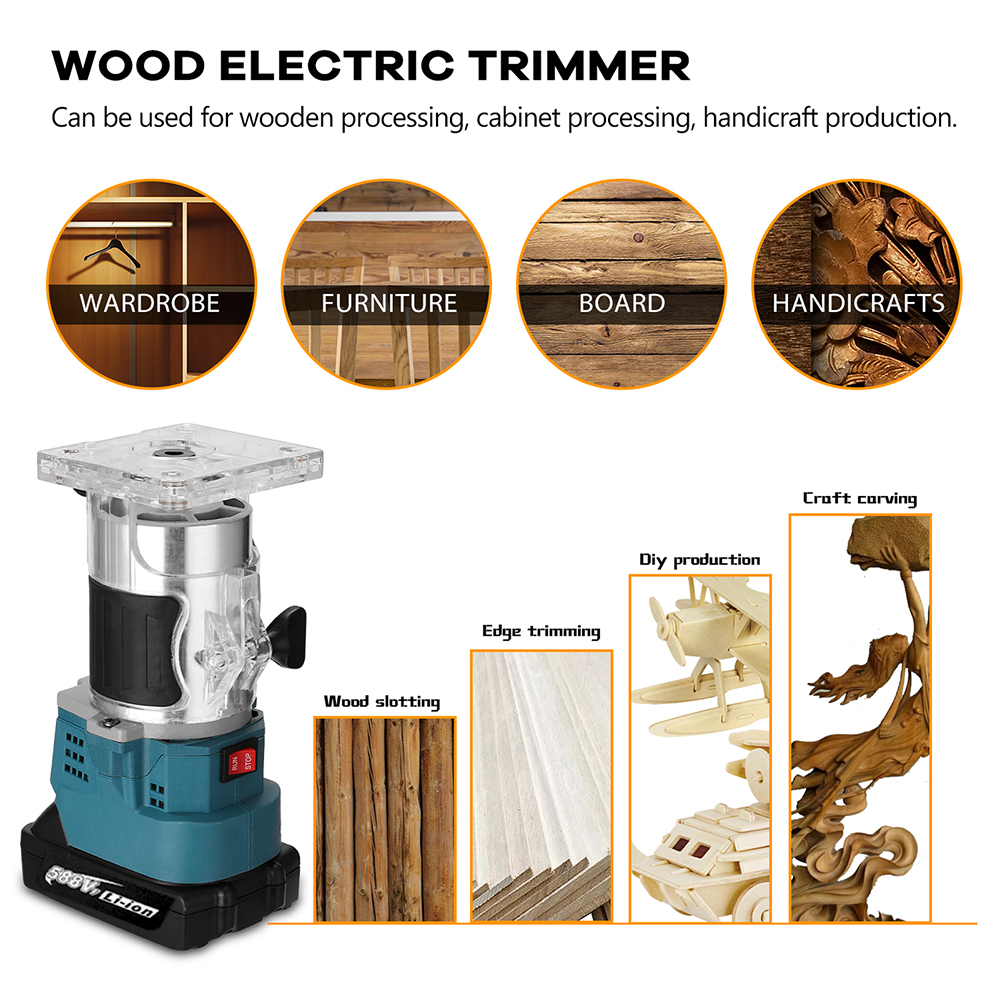 COOFARI Cordless Electric Trimmer Wood hand trimmer Engraving Slotting ...