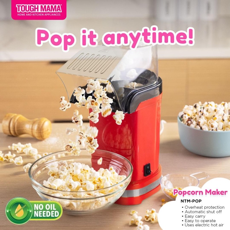 Tough Mama NTM-POP Popcorn Maker Machine Mini Electric Retro Popper ...
