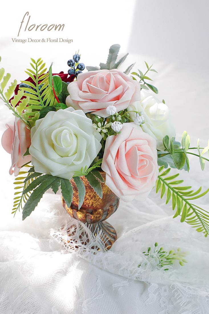 Rose Artificial Flowers Head PE Foam Fake Flowers Bride Bouquet For ...