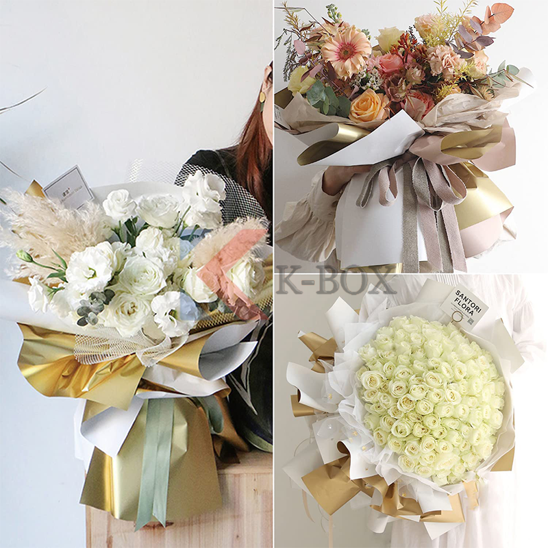 10 pcs Two-Sided Colored Flower Wrappers 58*58cm Gift Wrapping Paper ...