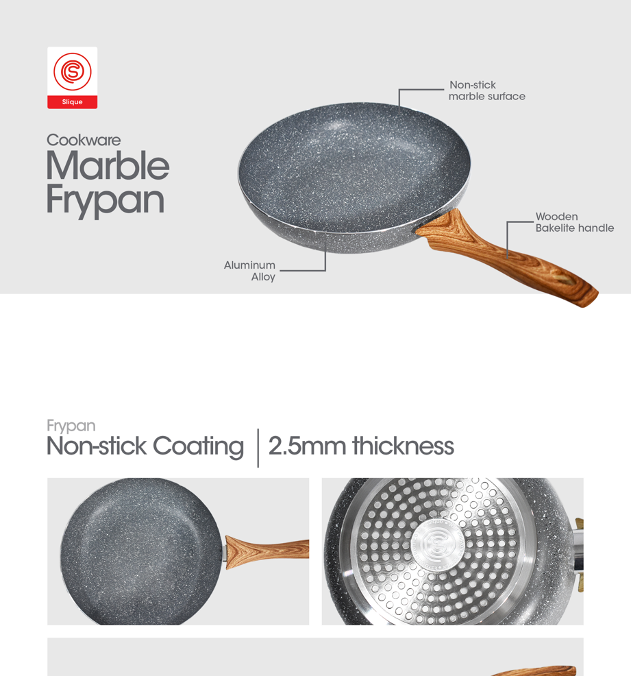 SLIQUE Avotech Marble Non-Stick Cookware – Fry Pan, Saucepan & Dutch ...