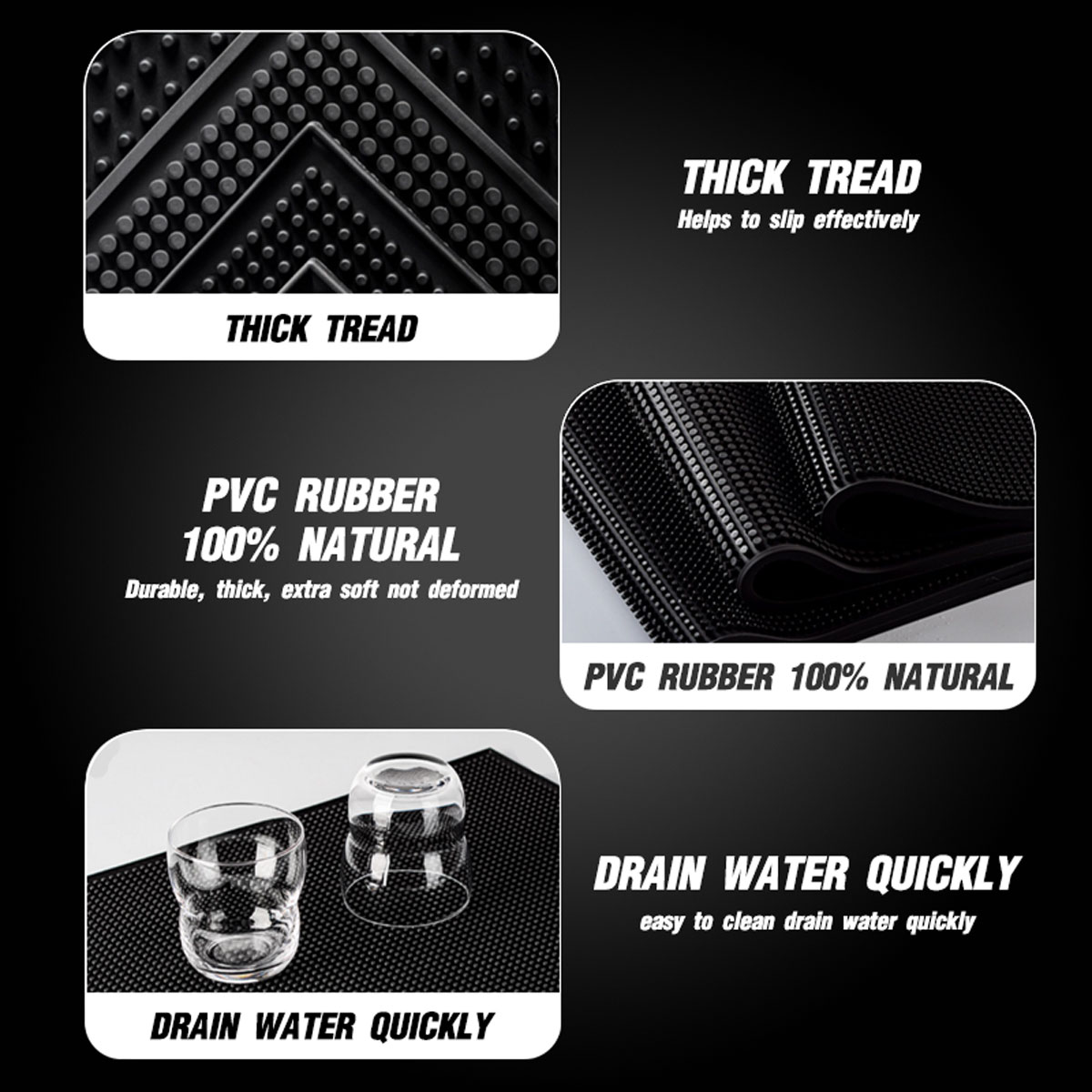 Pvc Mats Square Coasters Kitchen Drain Mats Bar Mat Bar Coasters Anti ...