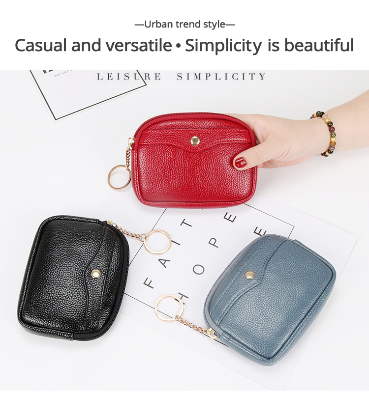 Shell Coin Purse Mini Short Clutch with Key Ring Zipper Lightweight ...