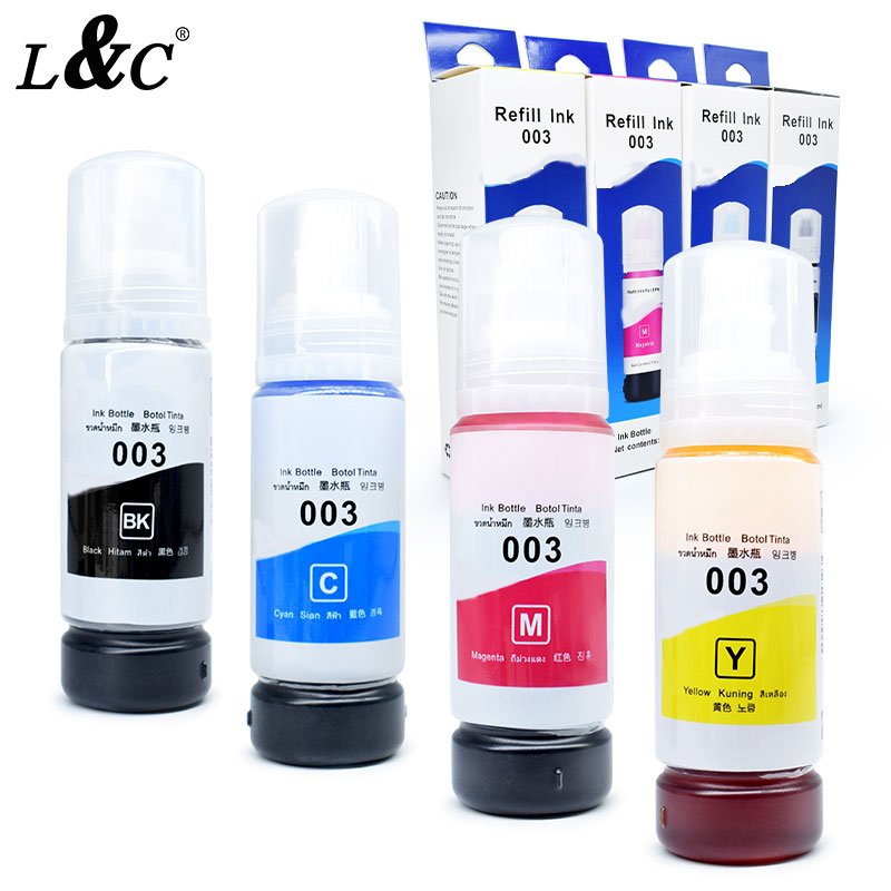 L&C Refill 003 Ink Dye Ink For Printer L3110 L3150 L3116 L3156 L1110 ET ...