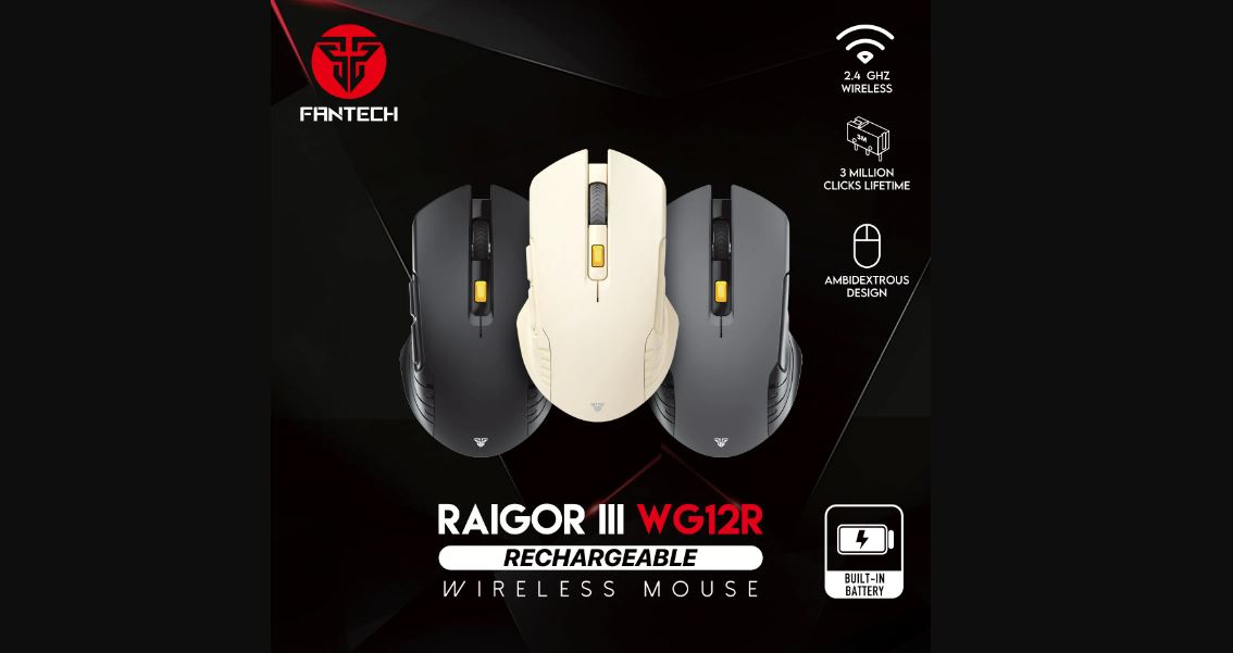 Fantech Raigor III WG12RS Rechargeable 2.4GHz Wireless Gaming Mouse ...
