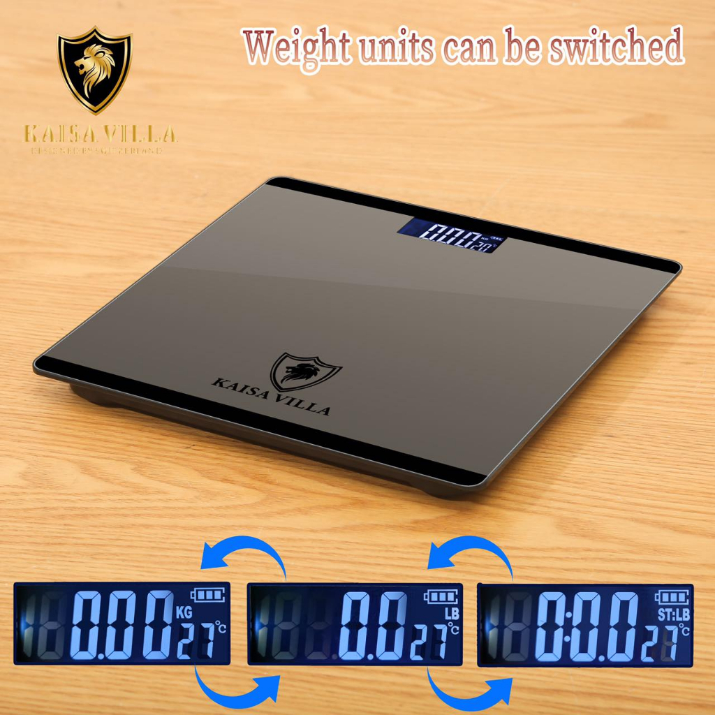 KAISA VILLA Digital Glass Personal Human Weighing Scale | Shopee ...