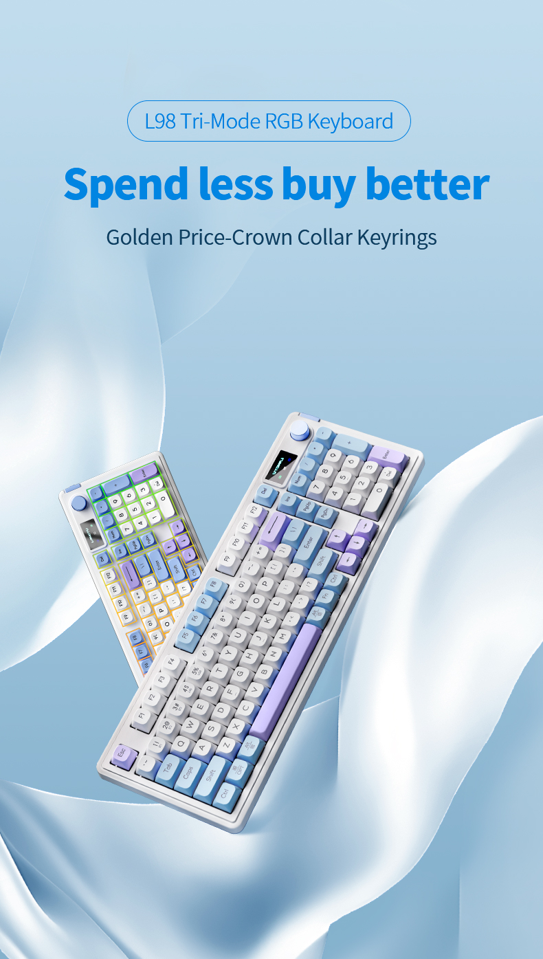 Langtu L98 Gasket Structure RGB Backlit With Knob Led Screen Tri-Mode ...