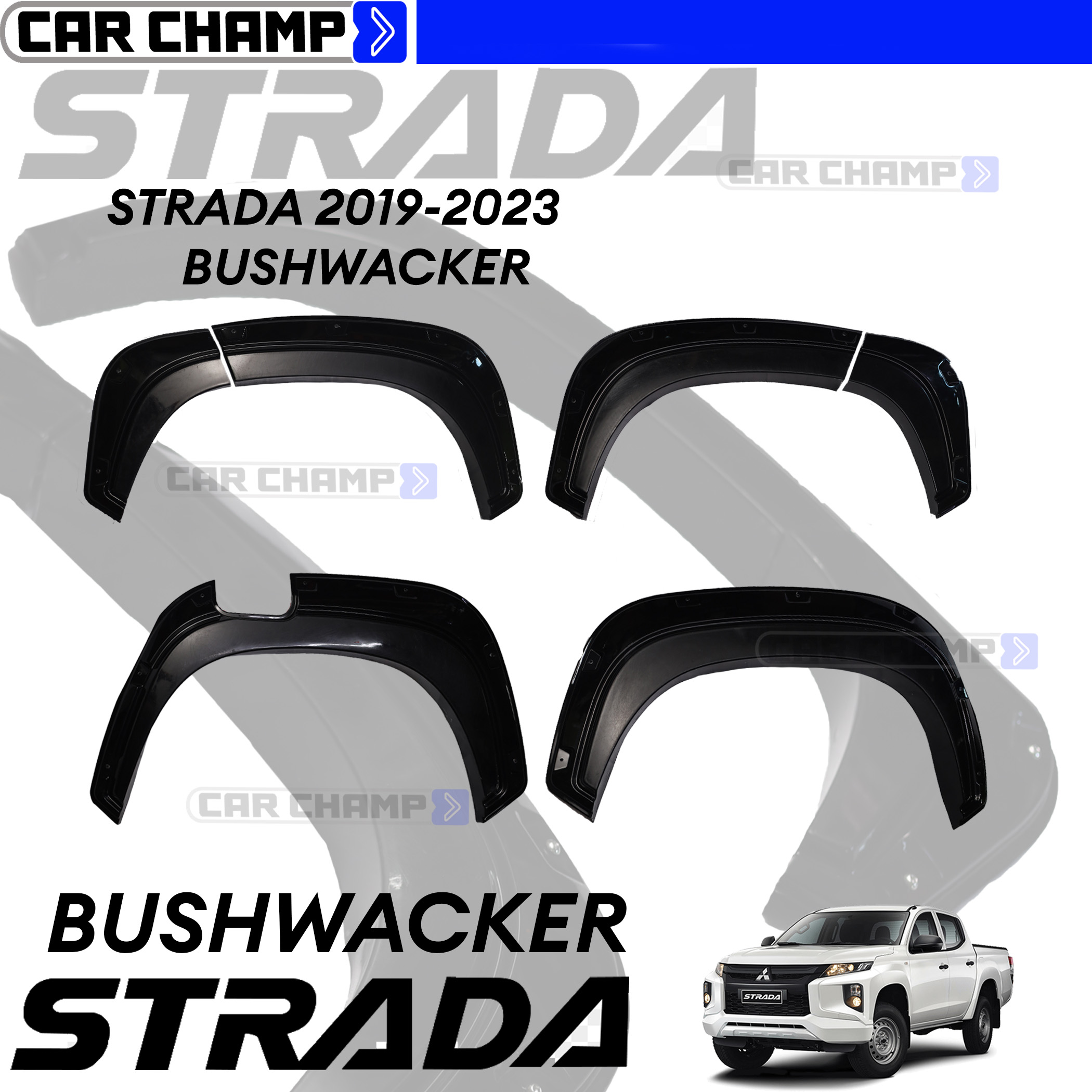 Mitsubishi Strada 2019 to 2023 Bushwacker 6 inches ( Car Accessories ...