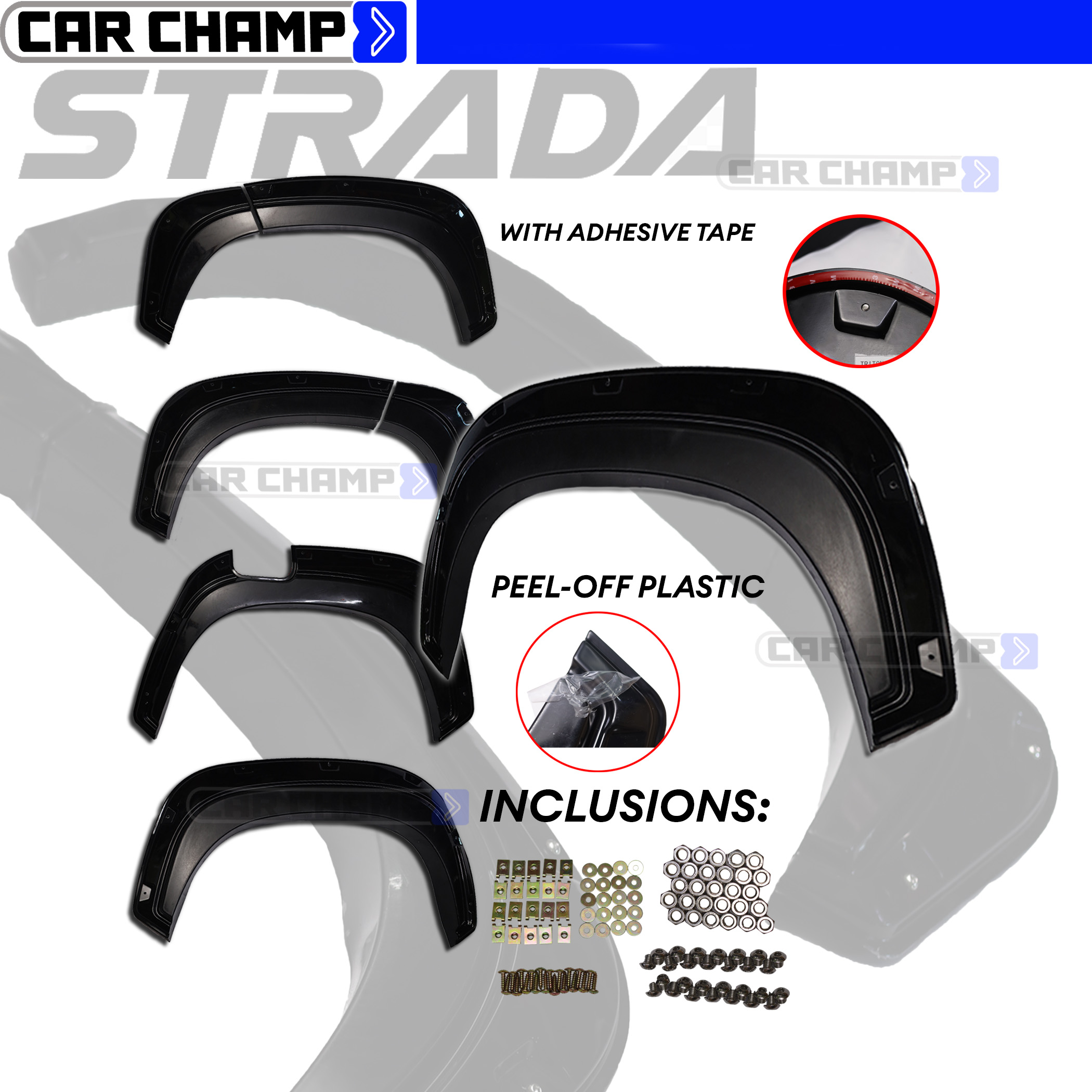 Mitsubishi Strada 2019 to 2023 Bushwacker 6 inches ( Car Accessories ...