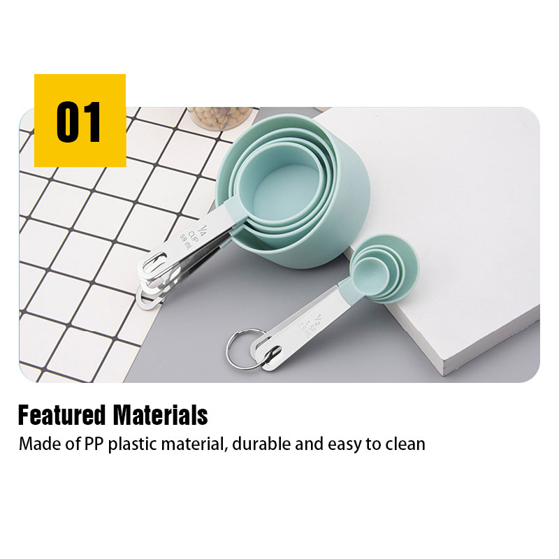 8PCS Stainless Steel Measuring Cups Kitchen Measuring Cup and Spoon Set ...