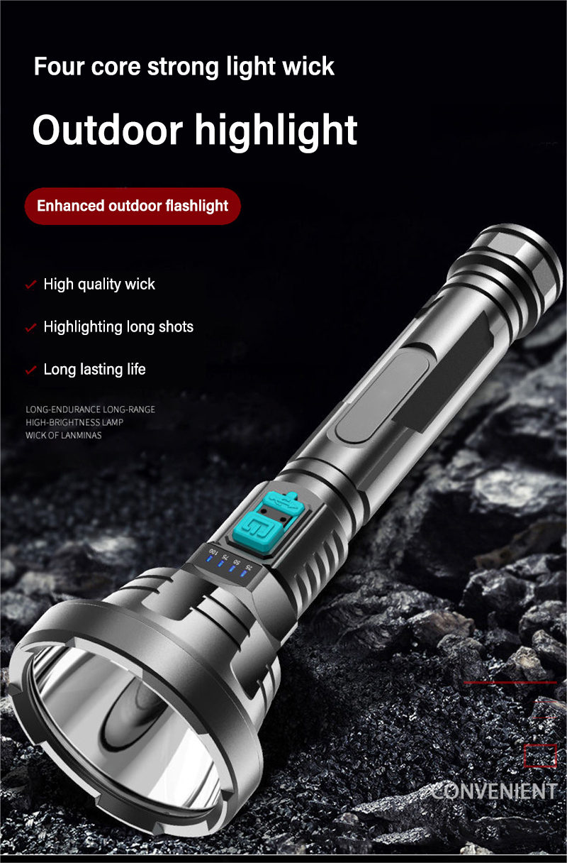 Super Bright Zoom LED Flashlight Rechargeabl Waterproof Outdoor Heavy ...