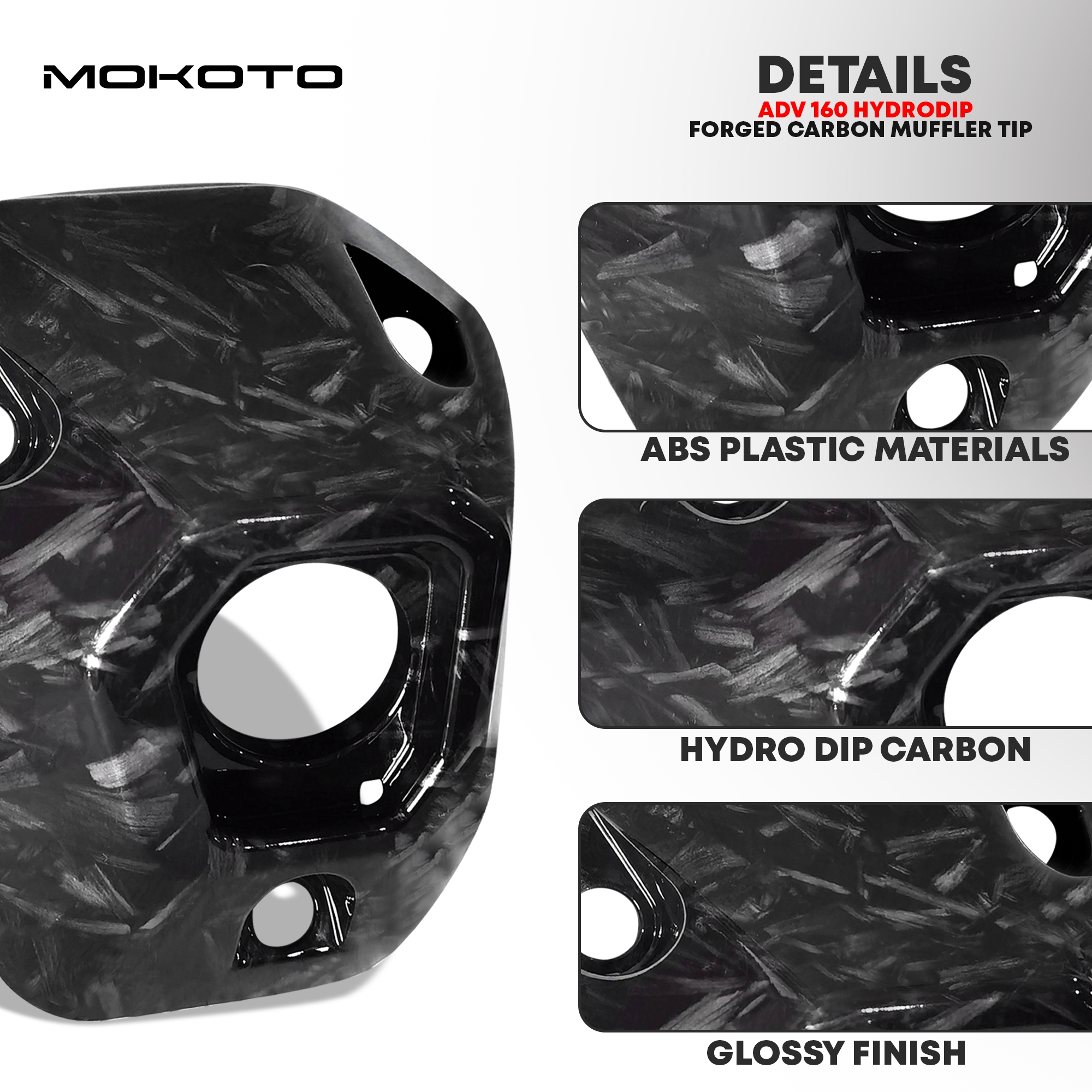 ADV 160 MUFFLER TIP COVER CARBON / CARBON EXHAUST TIP COVER FOR