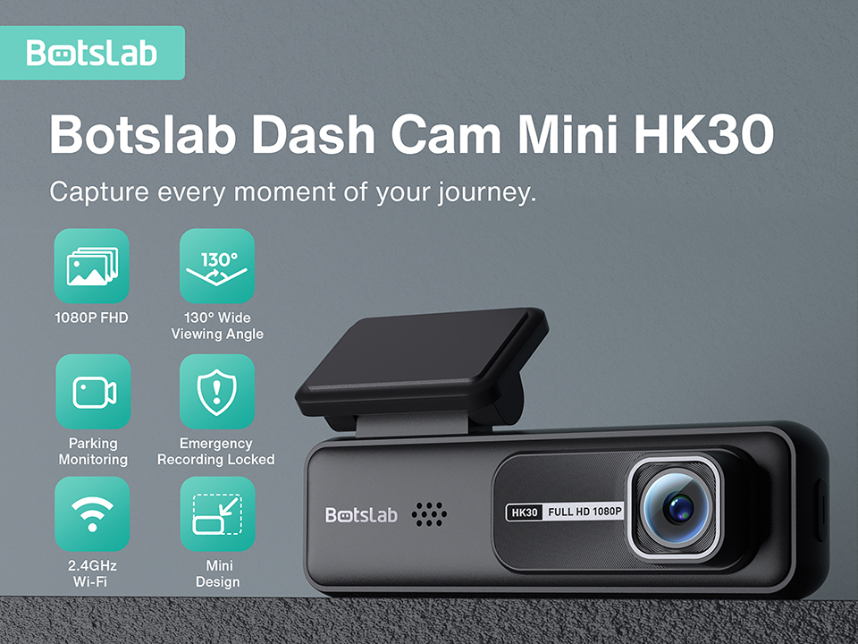 360 Botslab Dash Cam HK30 1080P HD Video Cam Recorder Full View 140 ...