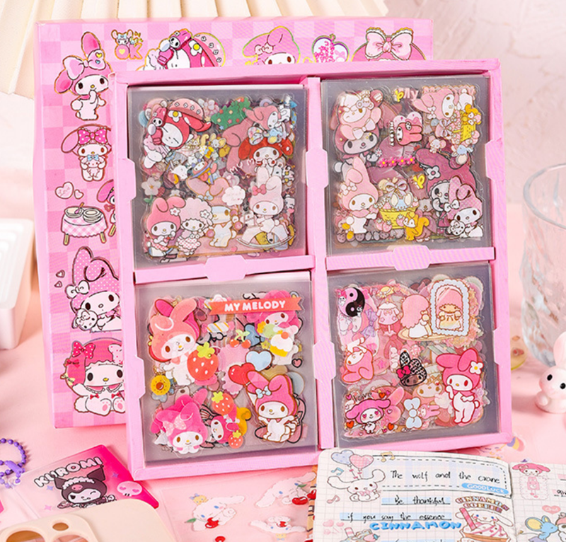 Small Puff Stationery Decoration Soft Cute Pattern Hand Account Sticker ...