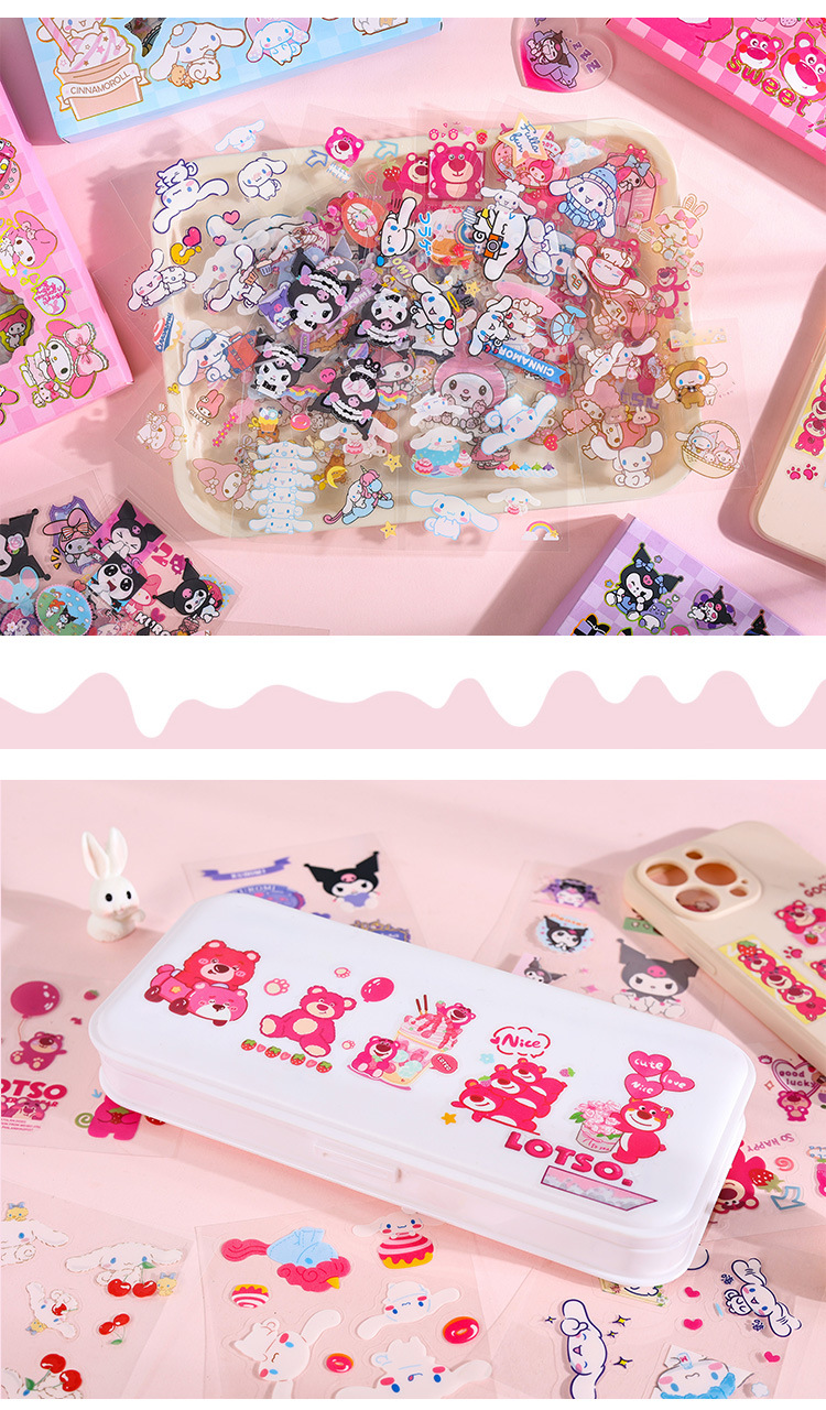 Small Puff Stationery Decoration Soft Cute Pattern Hand Account Sticker ...