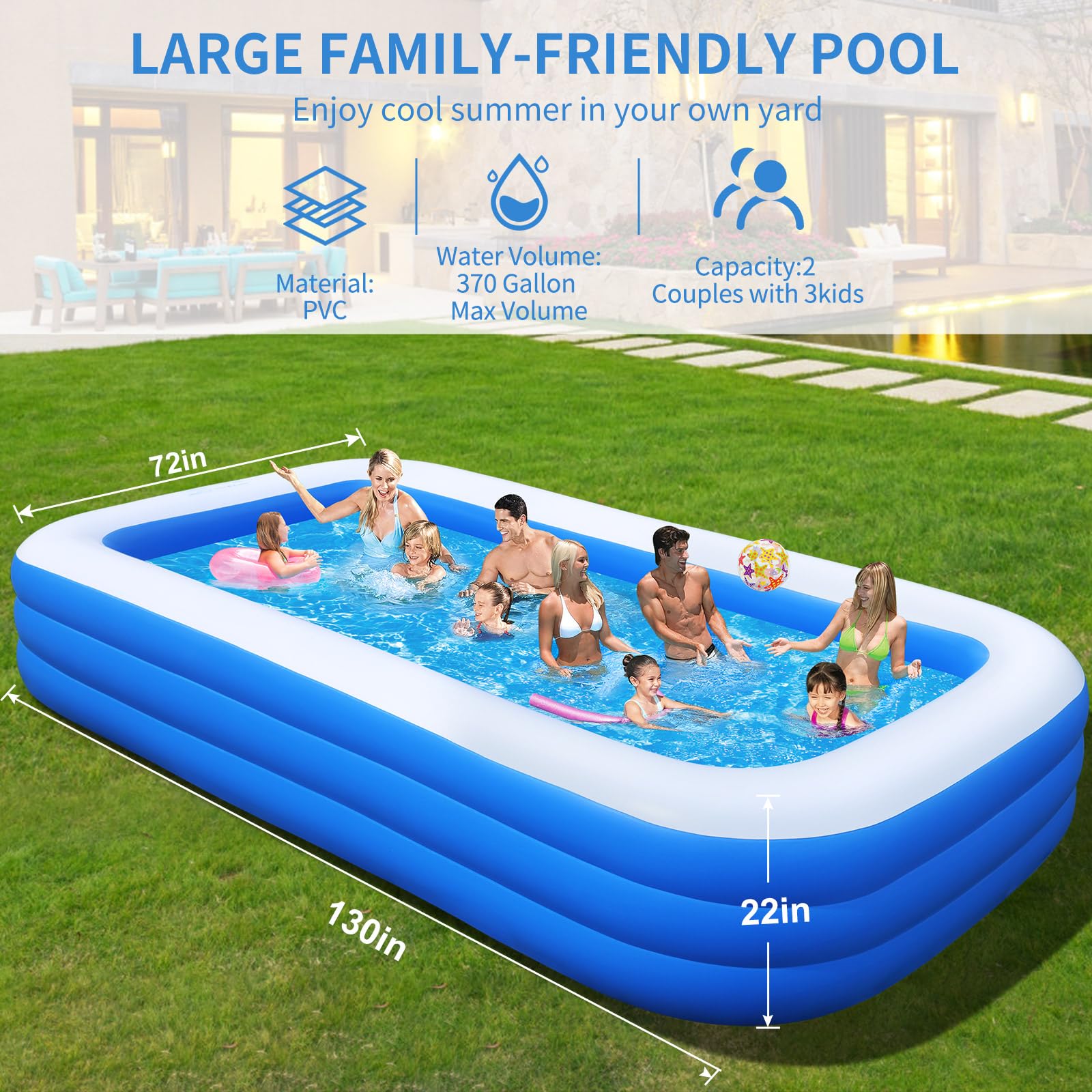 305X180x60 Big Large pools for family swimming pool Rectangular ...