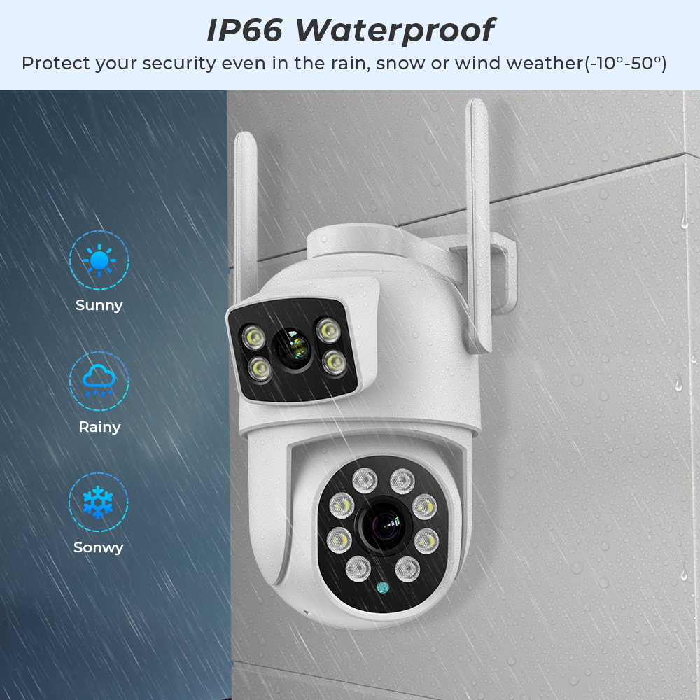 ICSEE XM R6 Dual Lens CCTV Camera 6MP HD Night Vision Wifi PTZ Outdoor ...
