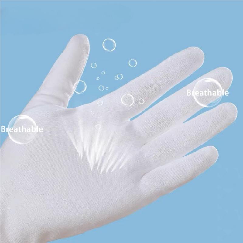 12 Pairs Soft Cotton White Gloves For Work Jewelry Coin Inspection