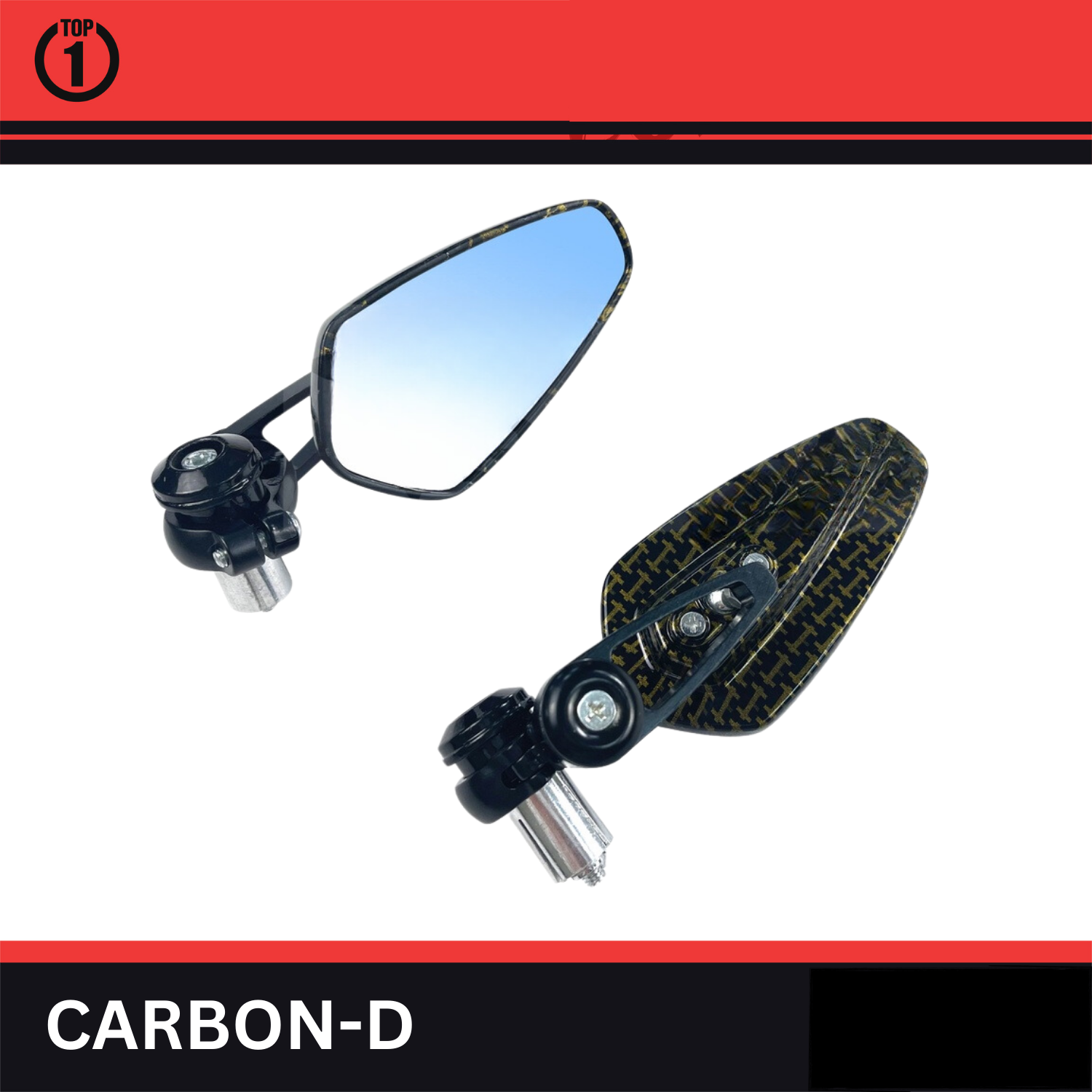 Top1 PH 1 Pair Universal Carbon Design Bar End Side Mirror No Grade ...