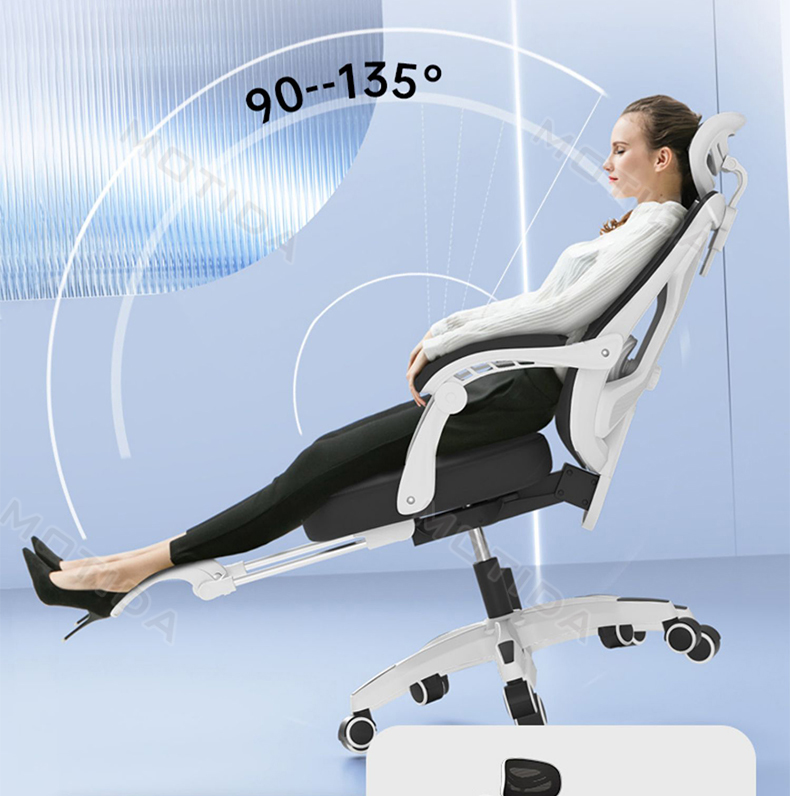 Office Chair Ergonomics Chair Mesh Computer Chair With Foot Rest And ...