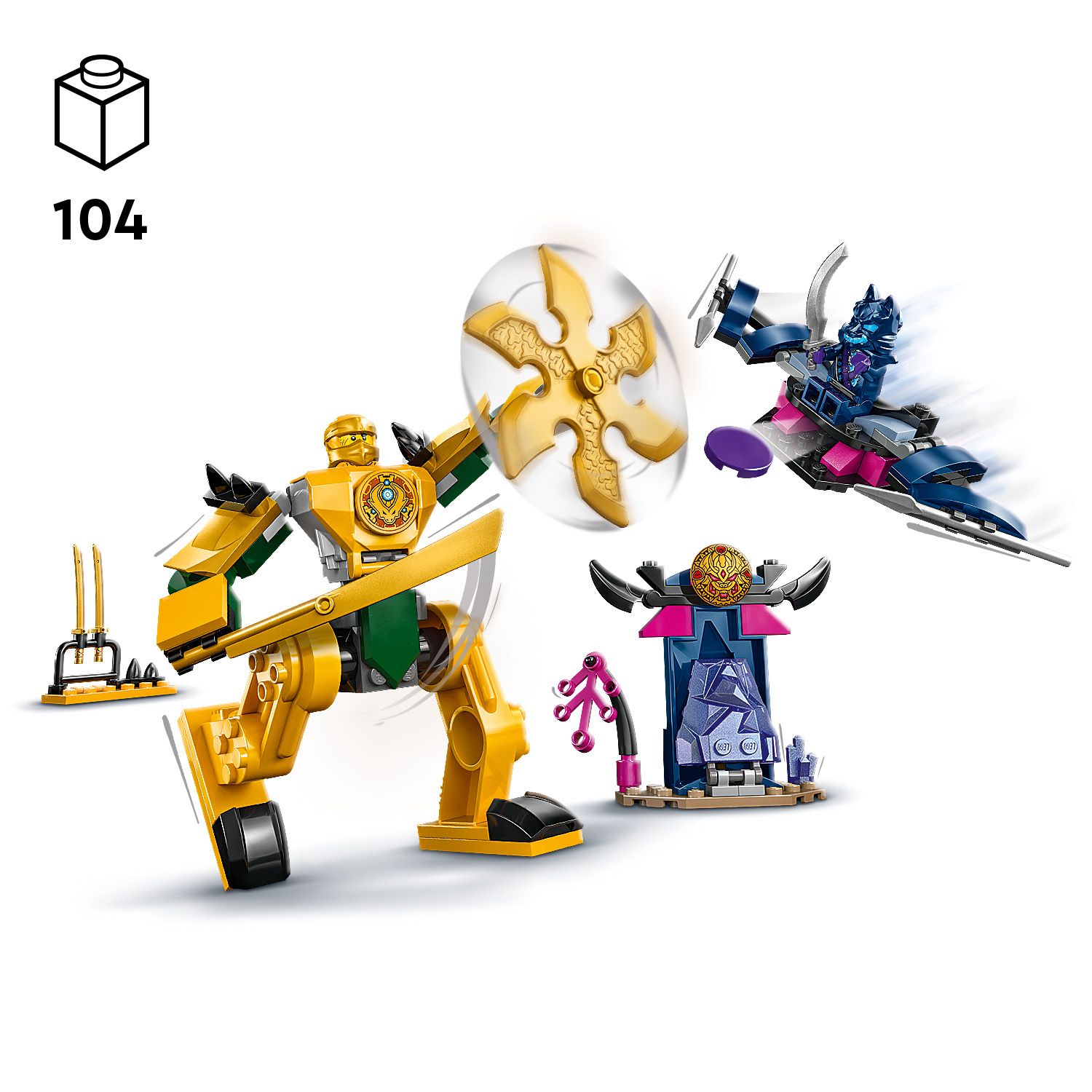 LEGO NINJAGO 71804 Arin’s Battle Mech Ninja Toy Set (104 Pieces ...