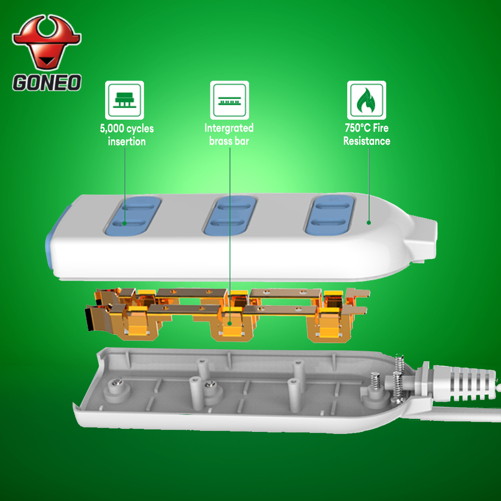 Bull Extension Socket J Series J040 400cm Cable 3 Outlets 2500w 10A ...