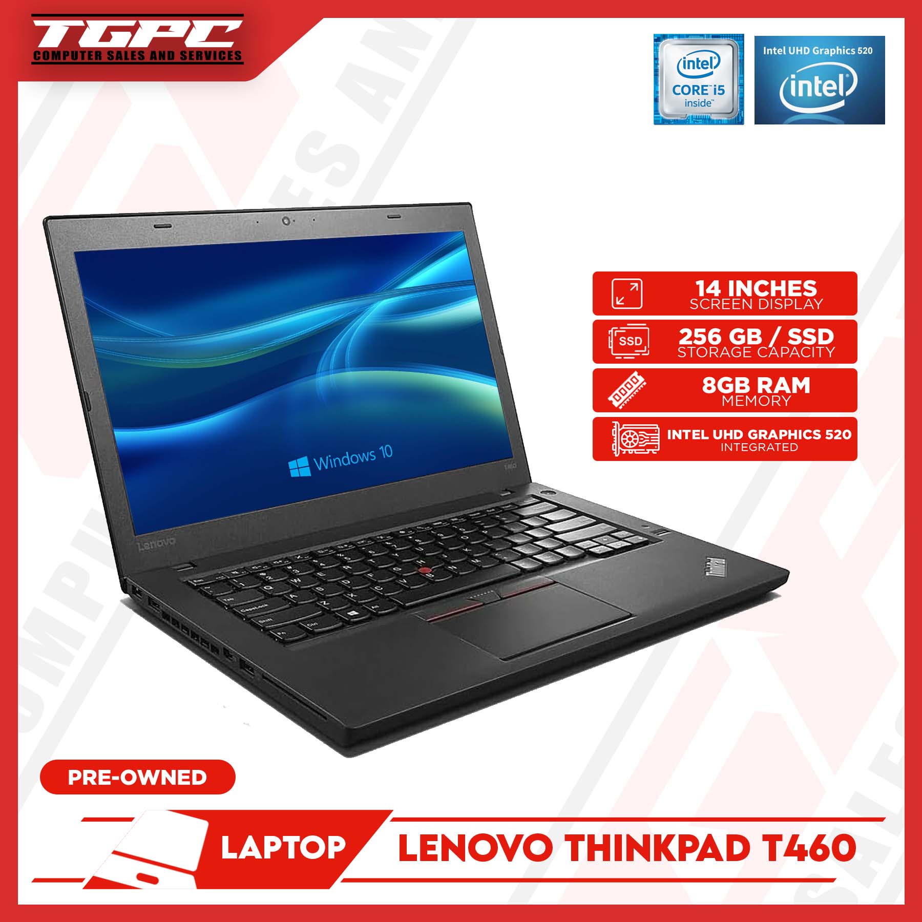 Lenovo Laptop T460 i5 6th gen, T480 i5 8th gen